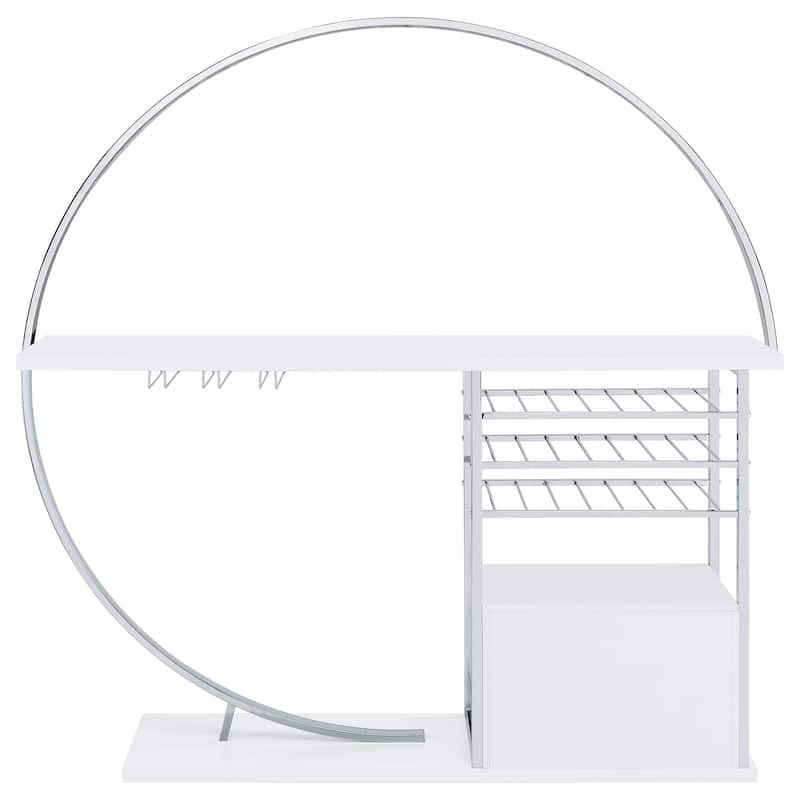 Risley 2-door Circular LED Home Bar with Wine Storage