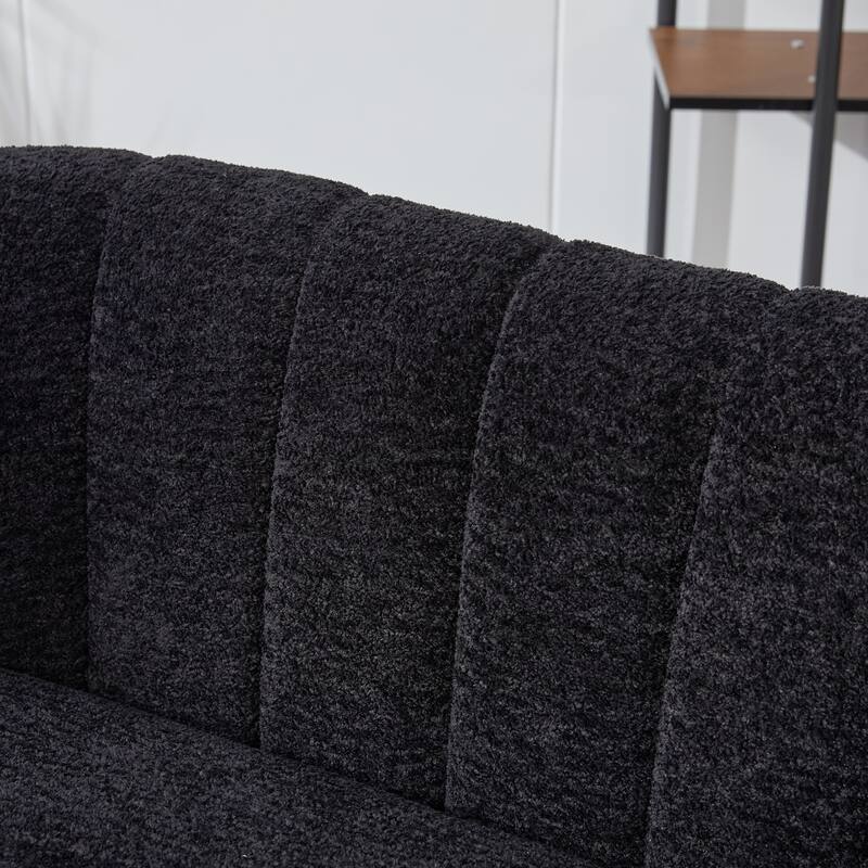 Upholstered Mini Loveseat Accent Couch, Modern Glam Small Settee
