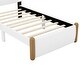 preview thumbnail 22 of 33, Upholstered platform bed with wooden support feet