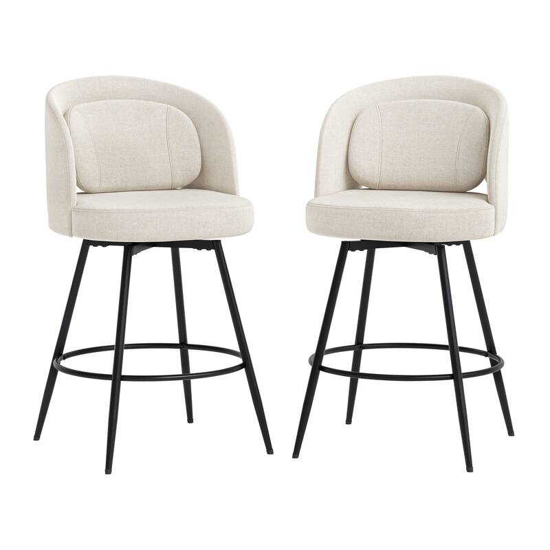 Swivel Bar Stools Set Of 2/3/4, Metal Bar Stools, Modern Upholstered Bar Stools For Kitchen Island - 20.3"W X 20.3"D X 39"H