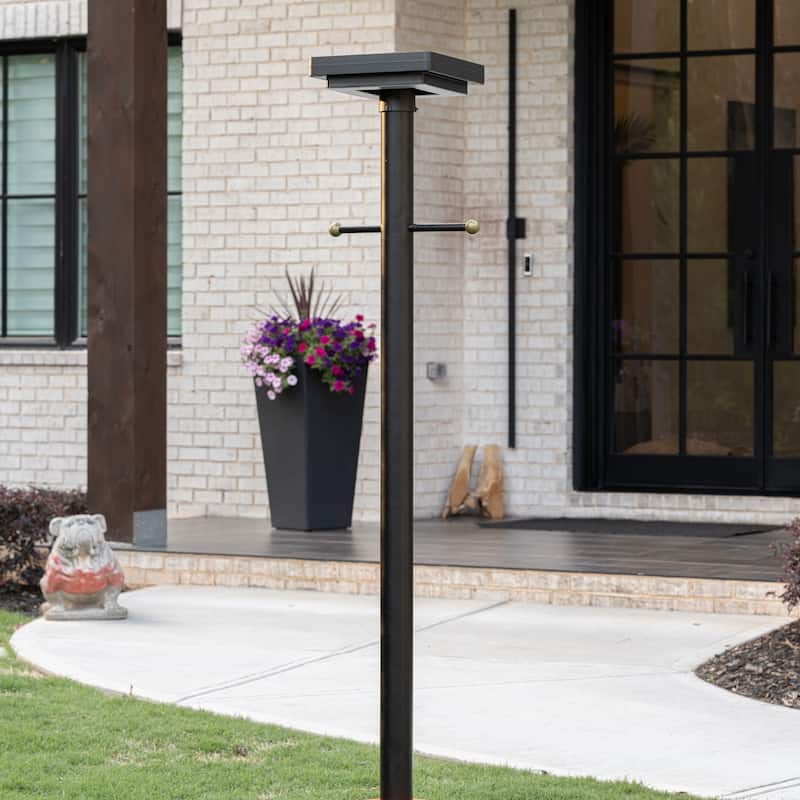Contemporary Square Black Aluminum 3-Color Solar Post Light (Head Only)