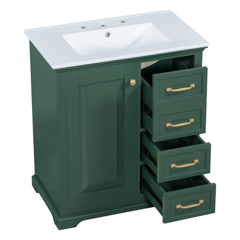 30" Bathroom Vanity Bathroom Cabinet with Sink and Drawers