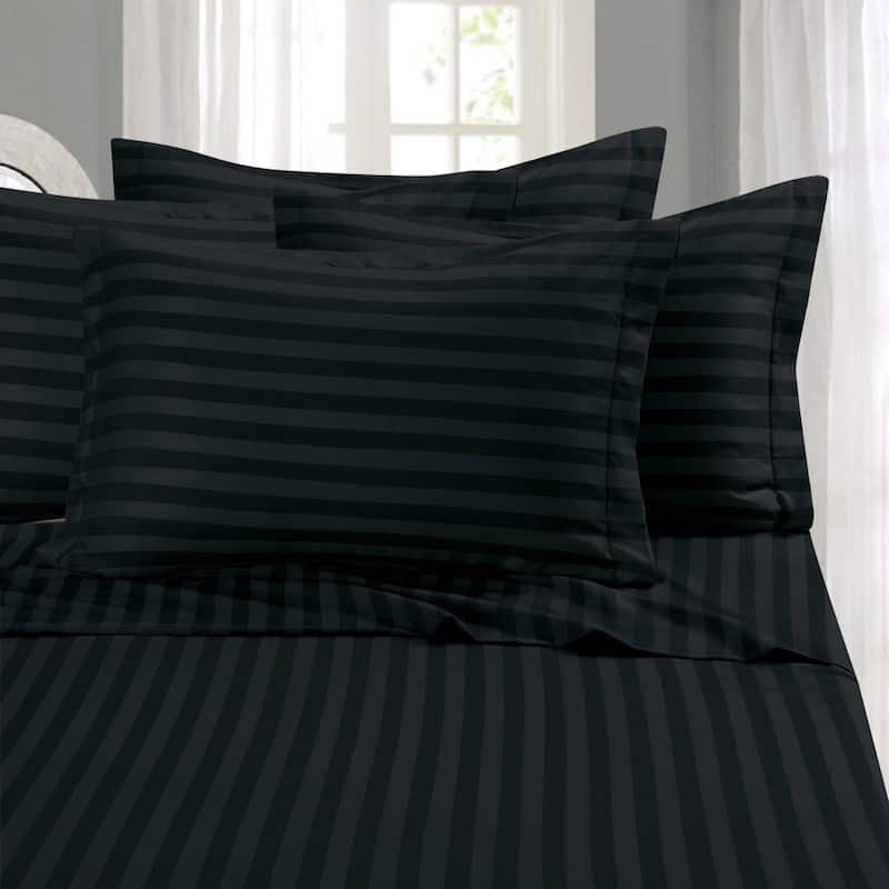 Elegant Comfort Luxurious 6-piece Bed Sheet Set - Full - Black
