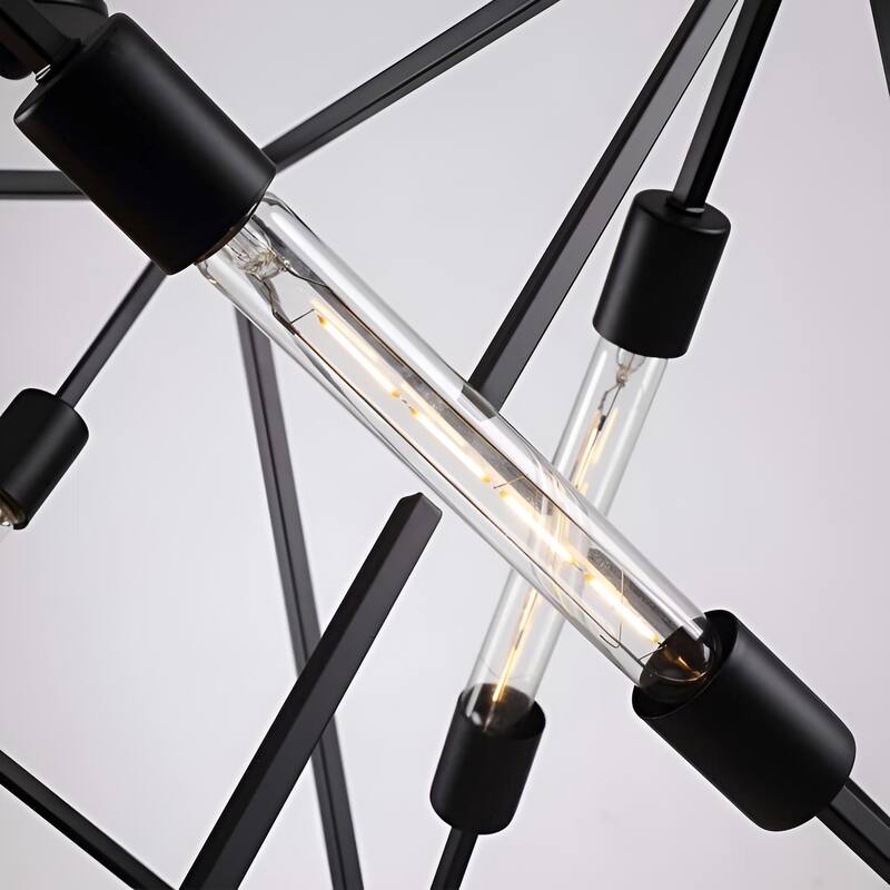 Futuristic Square Metal Cage Pendant Light, Sci-Fi Inspired Open Frame Ceiling Lamp