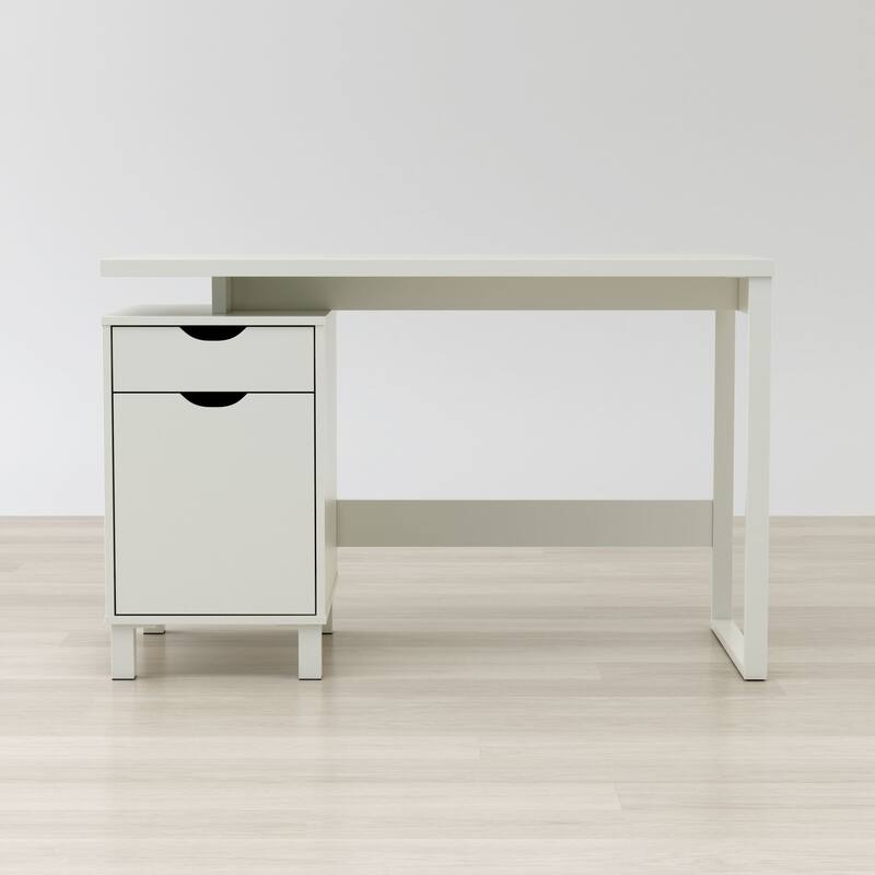 Writing Desk 47 Inch - Modern Computer Study Table for Home Office - White Finish