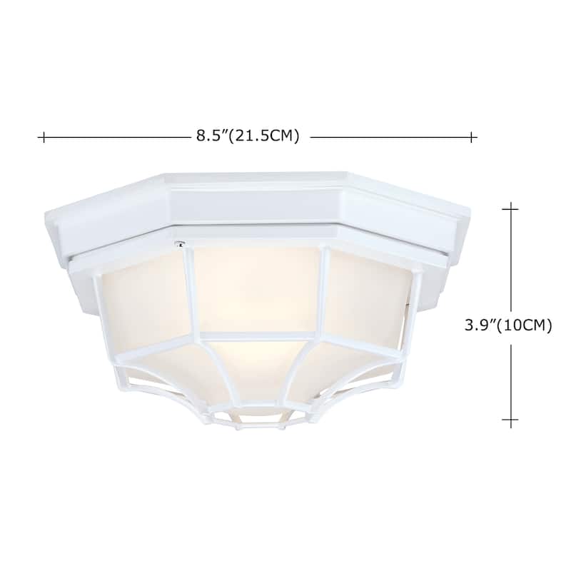 1-Light Retro Textured Ceiling Mount Light Fixture with Frosted Glass,E26