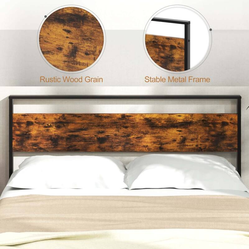 Costway Twin/Full/Queen/King Size Bed Frame with Wooden Headboard and