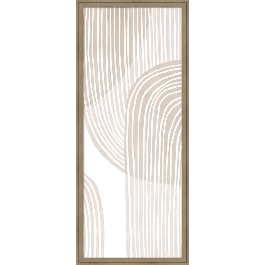 Amanti Art Framed Fabric Pinboard Abstract Beige Line Art by Melloi Art Prints Printed Bulletin Board