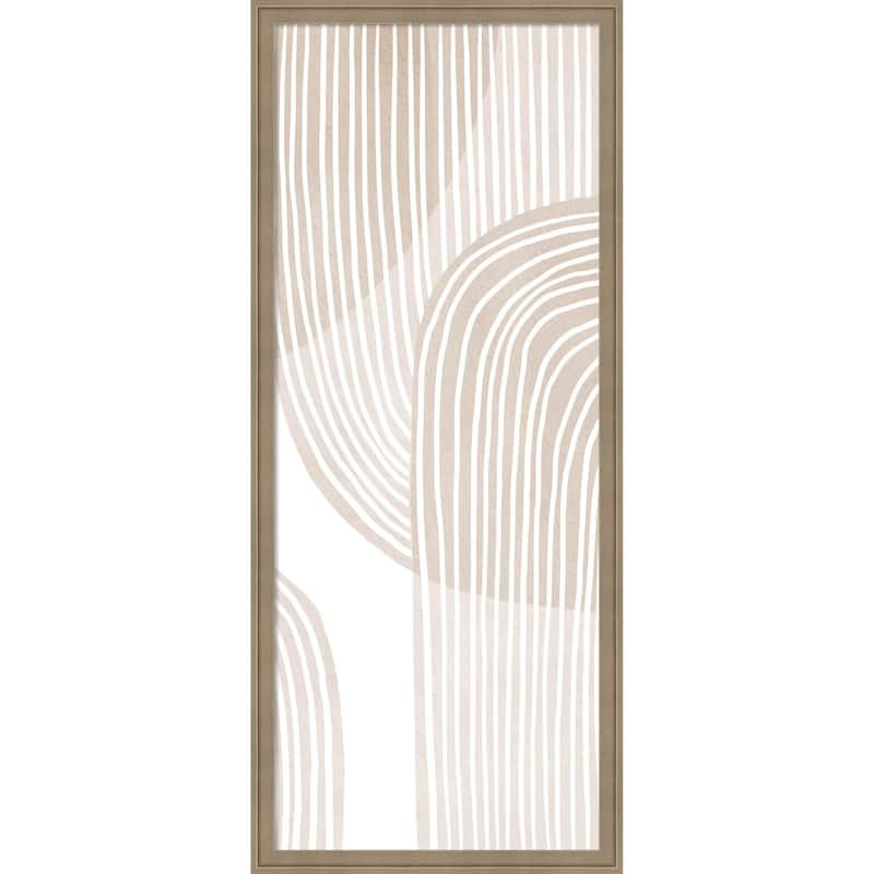 Amanti Art Framed Fabric Pinboard Abstract Beige Line Art by Melloi Art Prints Printed Bulletin Board