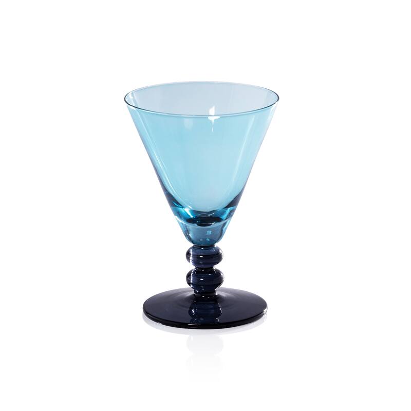 Fusion Two-Tone 6-Piece Cocktail Glass Set - Night Blue w/ Aqua