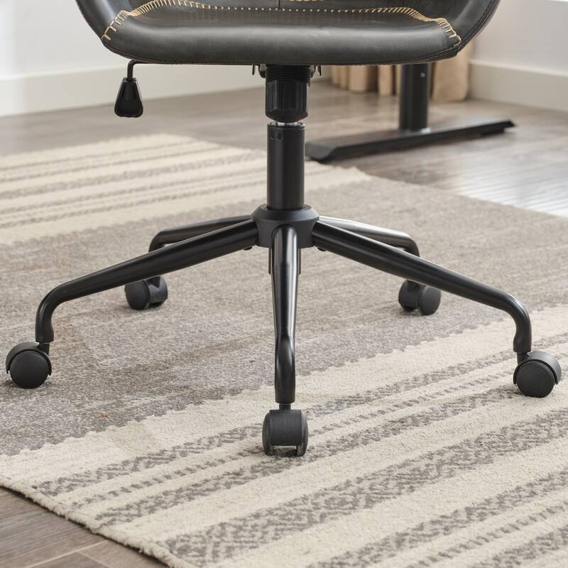 Back Support Home Desk Chair, Ergonomic Chair with Frame and Arms, Height Adjustable Rolling Swivel Office Chair - N/A