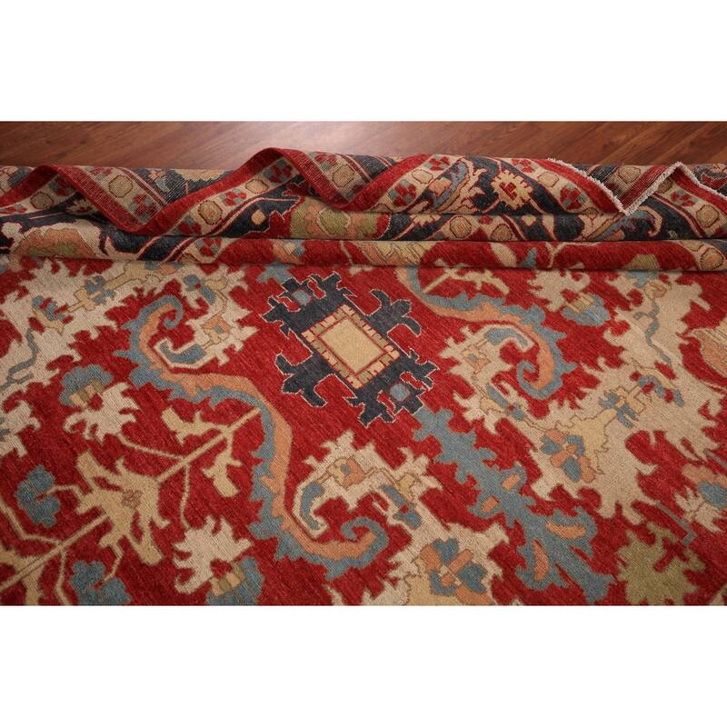 Vegetable Dye Red Ziegler Oriental Area Rug Hand-Knotted Wool Carpet - 8'0" x 9'10"