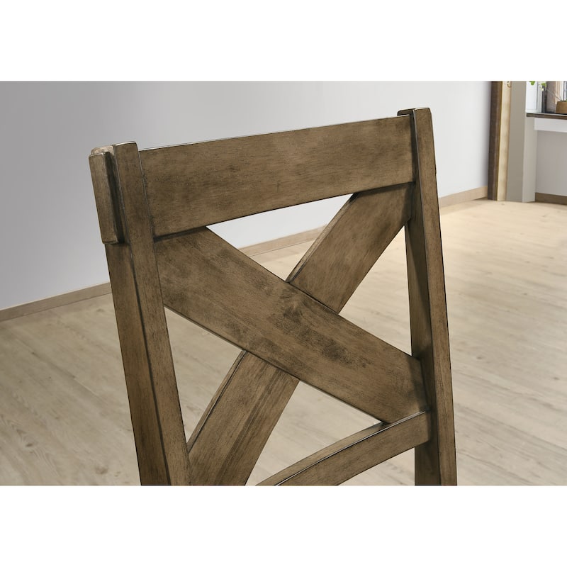 Roundhill Furniture Raven Wood Fabric Upholstered Dining Chair (Set of 2)