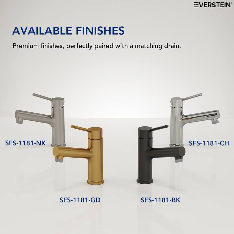 Single Handle Single Hole Bathroom Faucet with Pop‑Up Drain