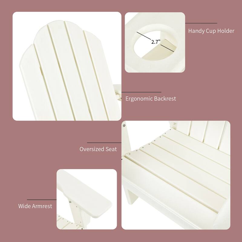 Costway 2 PCS Patio Adirondack Chair Side Table HDPE Weather Resistant