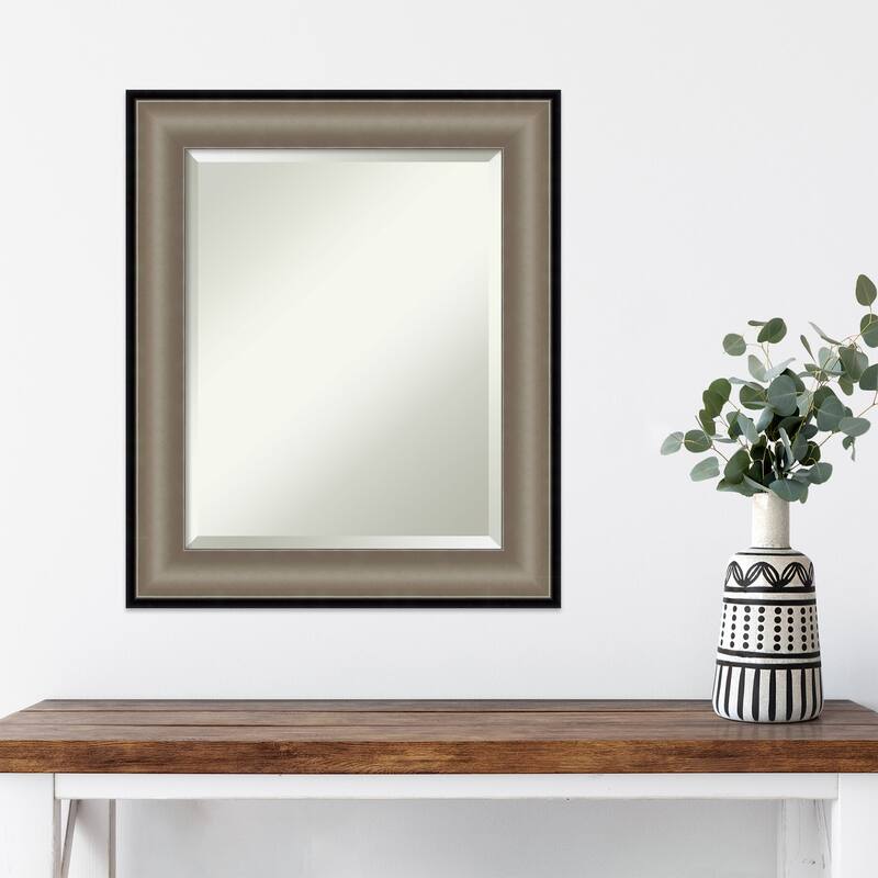 Beveled Wall Mirror - Imperial Pewter Black Frame
