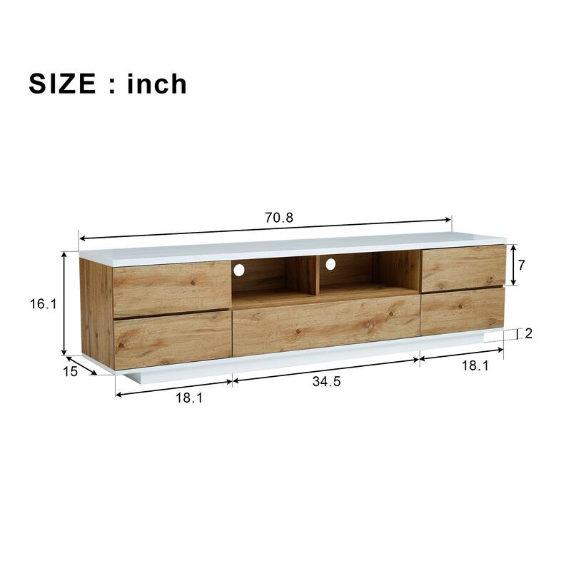 Modern TV Stand Versatile Storage Function TV Stand, for TVs Up to 80" with Door Rebound Device, for Living Room, Bedroom