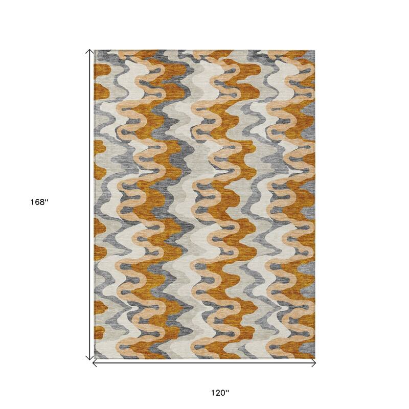 HomeRoots Abstract Transitional Rectangle Outdoor Rug