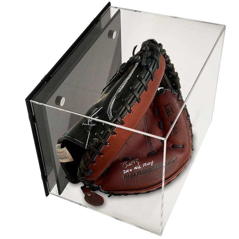 OnDisplay Deluxe UV-Protected Baseball Glove/Mitt Display Case - Black Base