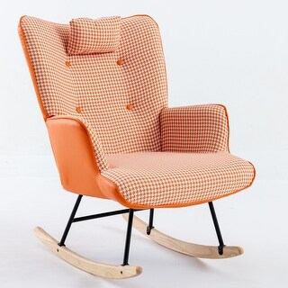 Orange 35.5 inch Rocking Chair with Safe Solid Wood Base - Bed Bath ...