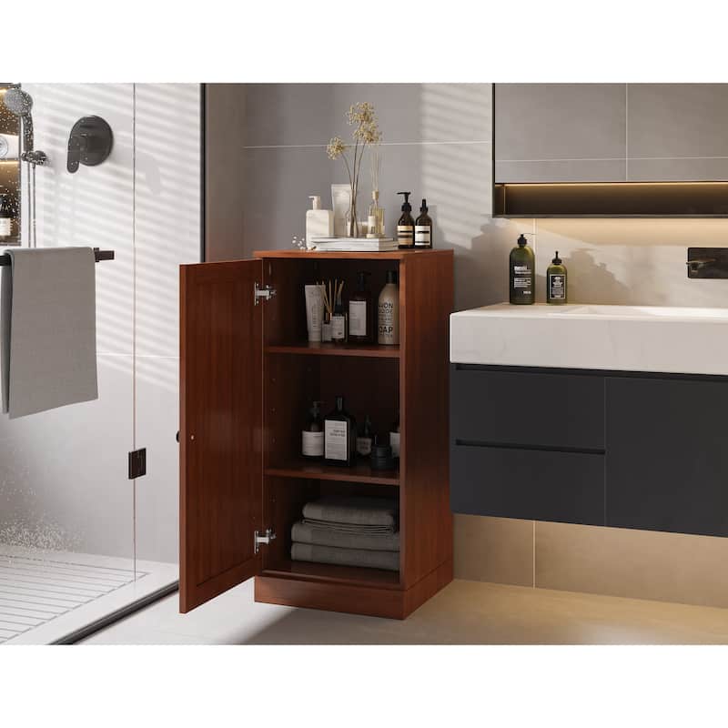 Palace Imports 100% Solid Wood 16.5" Bathroom Storage Cabinet with Shaker Door and Adjustable Shelves