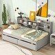 preview thumbnail 28 of 33, Twin/ Full Size Minimalistic Platform Bed Frame w/ Bookcase & Drawers