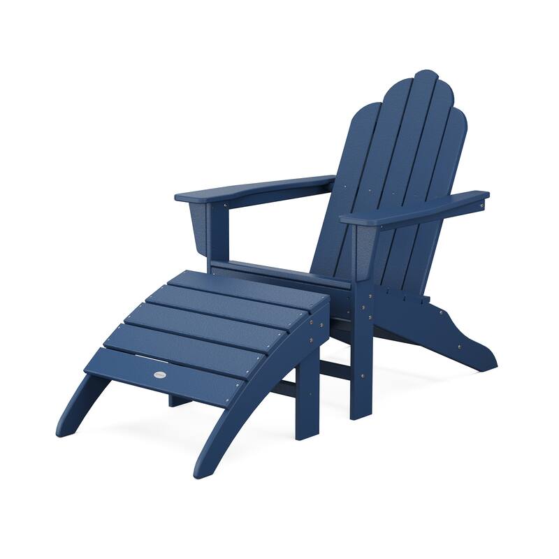 POLYWOOD Long Island Adirondack Chair 2-Piece Set - Navy