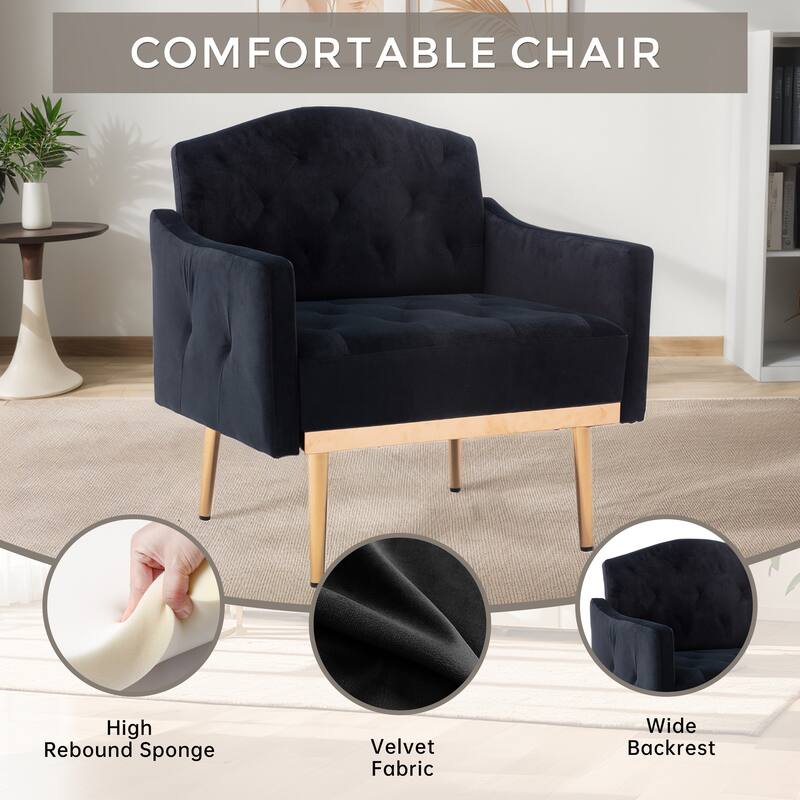 Tufted Decorative Fabric Armchair