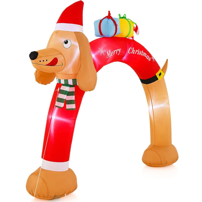 Costway 8FT Inflatable Christmas Dachshund Arch Yard Decoration with - See Details