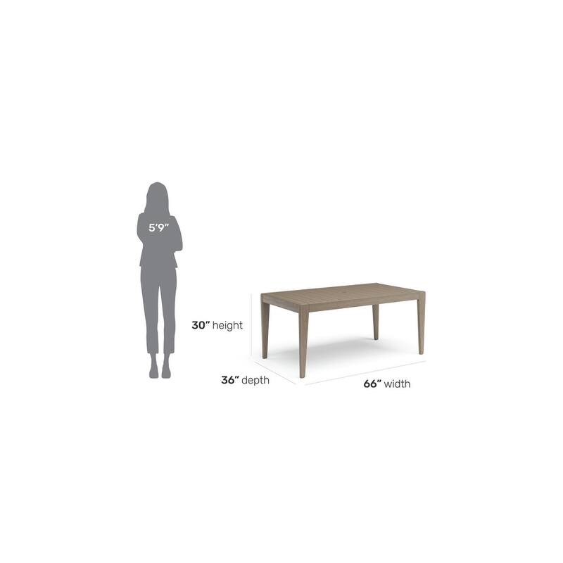 Homestyles Sustain Brown Wood Outdoor Dining Table - 66" x 36" x 30"