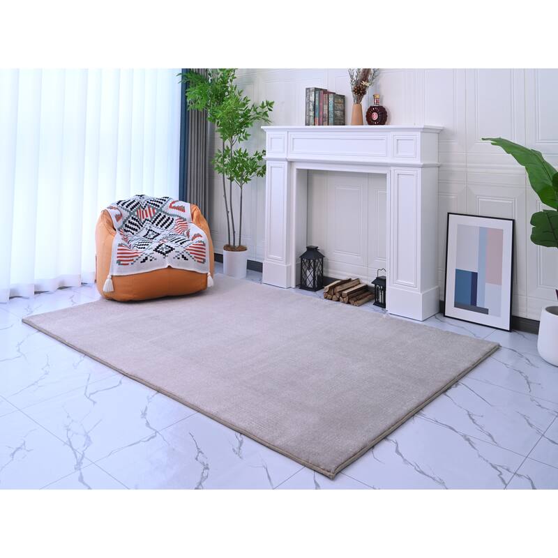 Asteri Collection Beige Solid Color Area Rug 5' x 7' On Sale Bed Bath & Beyond 39960230