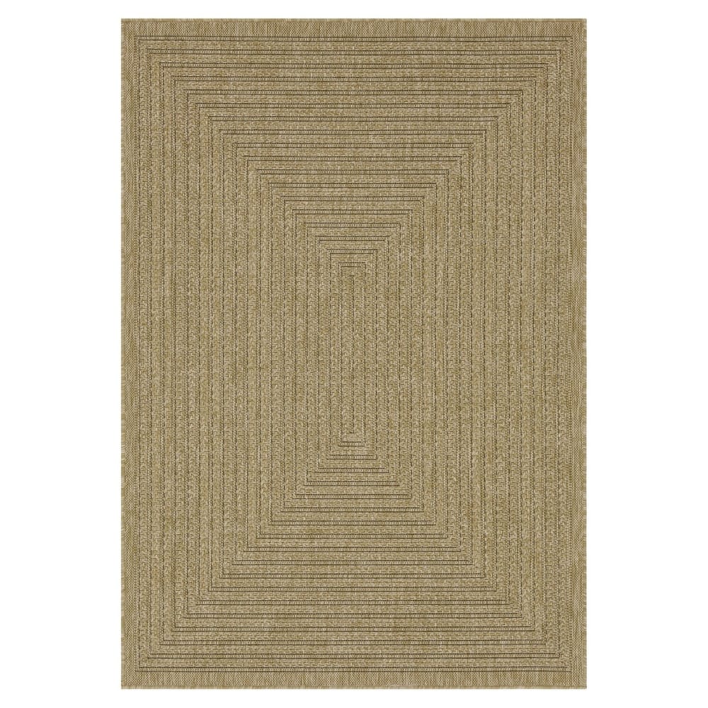 Indoor/Outdoor Area Rug/ Runner/ Doormat- Natural & Black & Red & Ivory Color -Machine Washable, Weather and UV Resistant-Viola