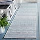 SAFAVIEH Courtyard Zorana Indoor/ Outdoor Waterproof Patio Backyard Rug - 2'3" x 8' - Ivory/Turquoise