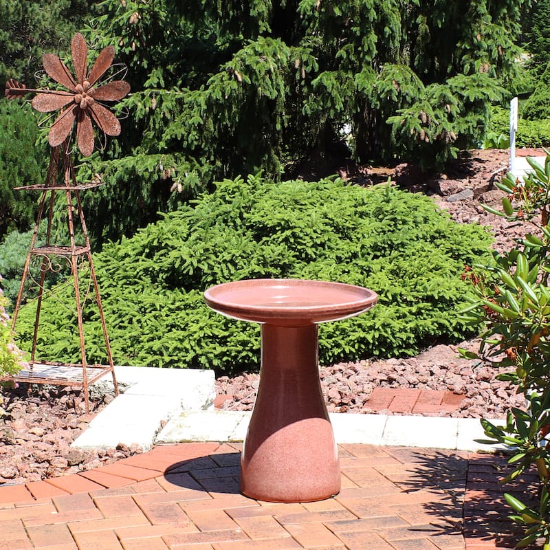 Sunnydaze Duo-Tone Ceramic Bird Bath