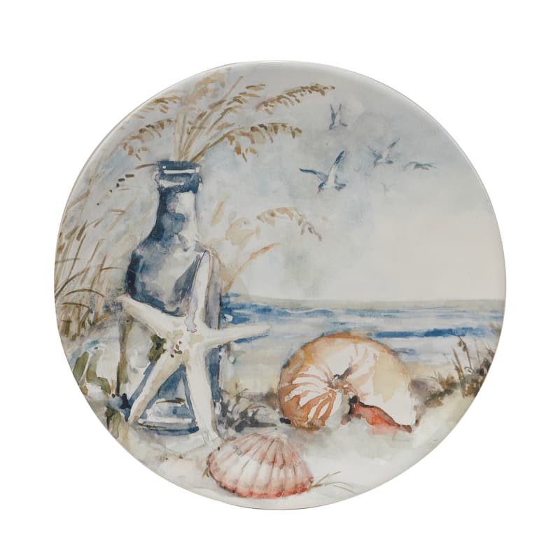 Certified International Coastal Landscape 9" Salad/Dessert Plates, Set of 4 Assorted Designs - 10.75' x 11'