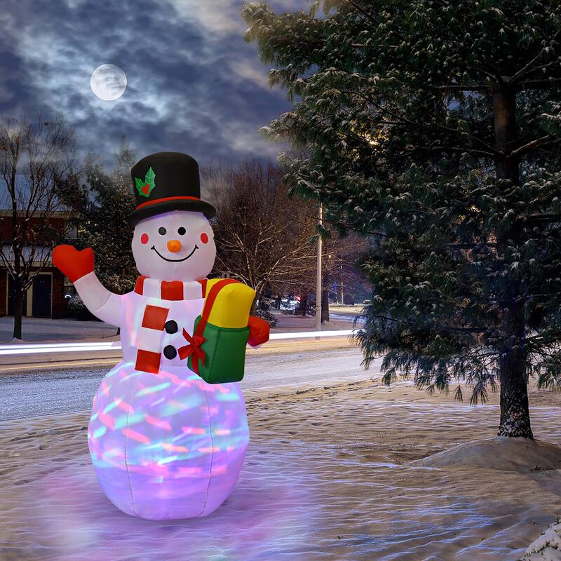 5 FT Tall Snowman Inflatable Blow up Inflatable w/Built-in Colorful