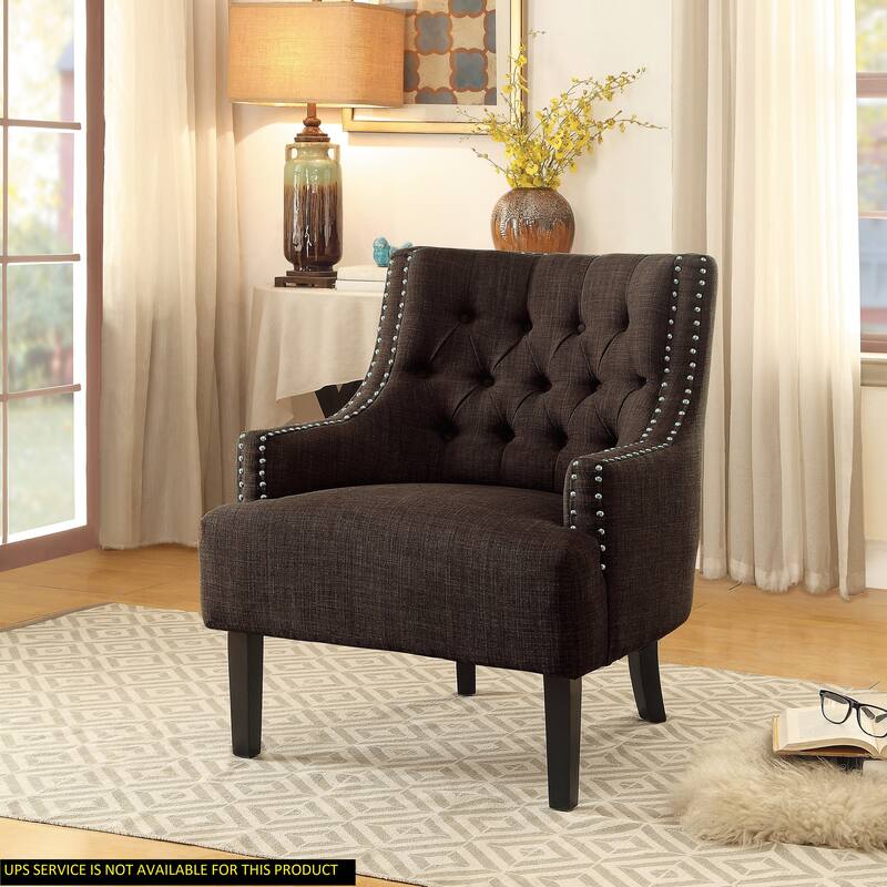 Modern Traditional Chenille Accent Chair with Elegant Nailhead Trim