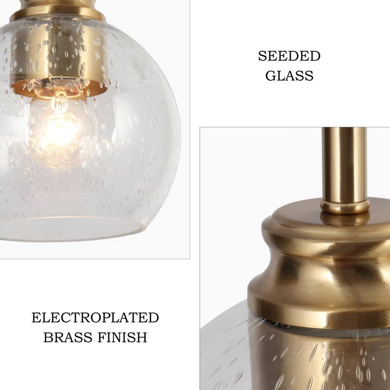 Iain Modern Contemporary 1-Light Black Gold Pendant Light Globe Glass Kitchen Island Lights