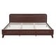 preview thumbnail 96 of 103, Rustic Pine Wood Bed Frame Low-Profile Platform Bed with Panel Headboard Solid Wood Slat Support and Extra Wide Thickened Legs