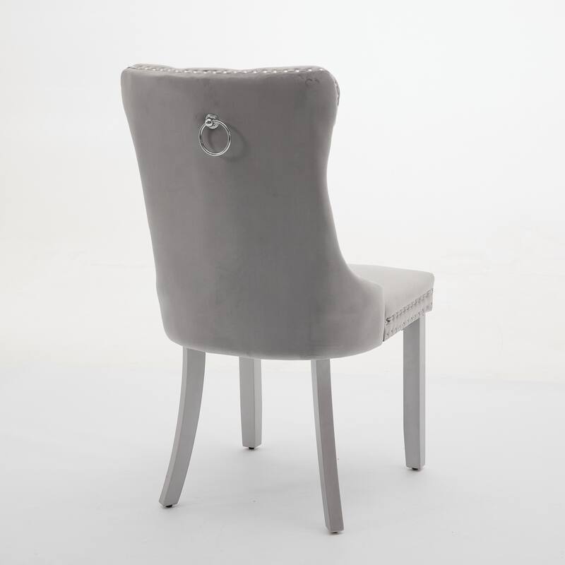 Furniture, Nikki Collection Modern, High-end Tufted Solid Wood Contemporary Velvet Upholstered Dining Chair