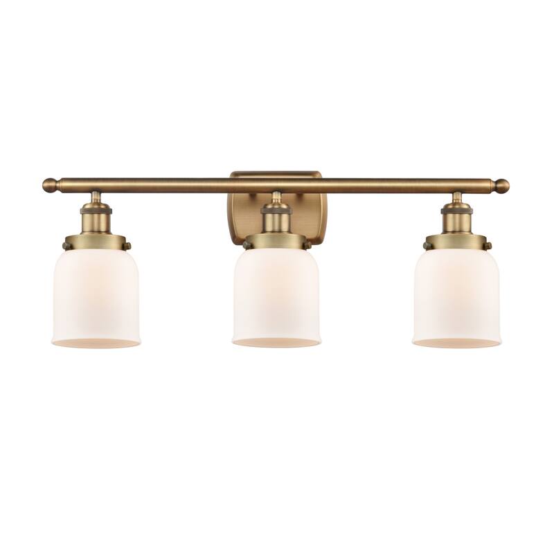 Innovations Lighting 916-3W-12-26 Bell Vanity Bell 3 Light 26" Wide - Brushed Brass / Matte White