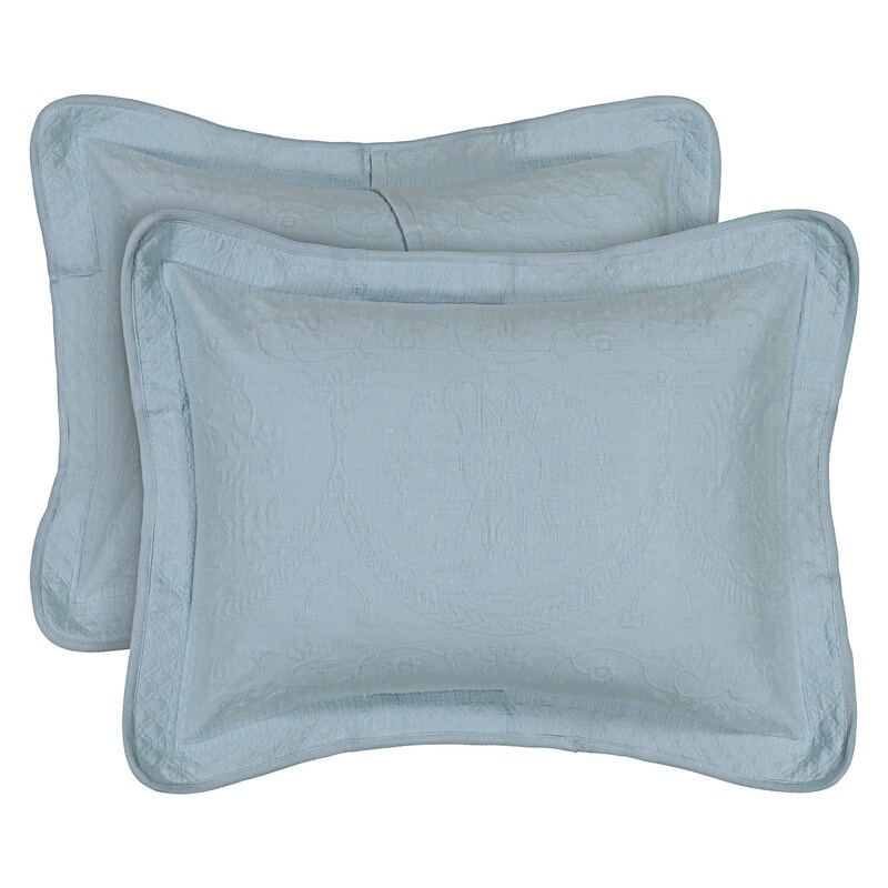 Sky Tile Matelasse EURO Pillow Sham 2 Pack Light Grey 