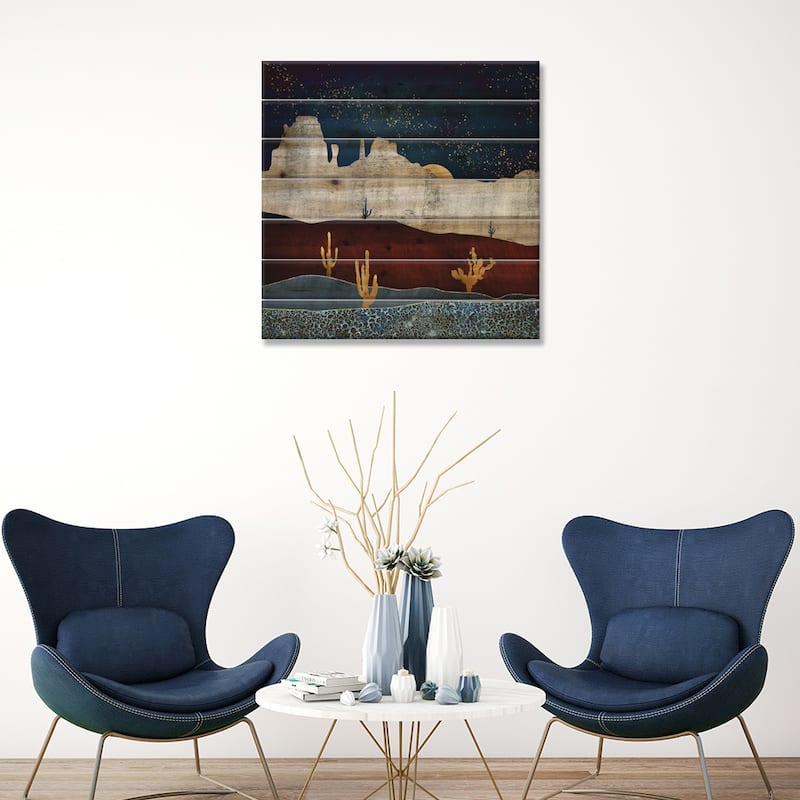 Moonlit Desert Print On Wood by SpaceFrog Designs - Multi-Color