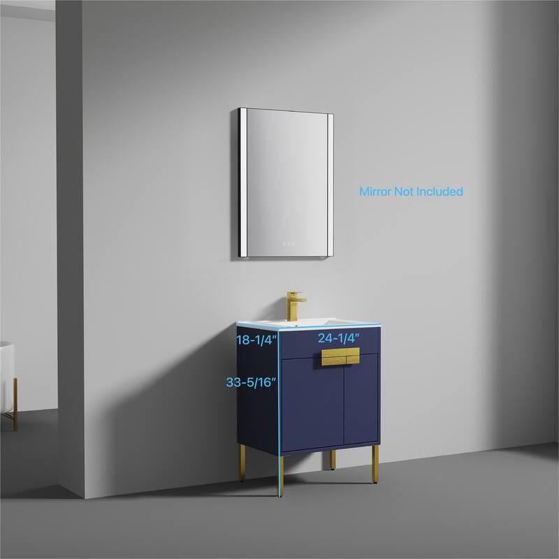 Blossom Bari 24" Freestanding Wood Bathroom Vanity Cabinet with Sink