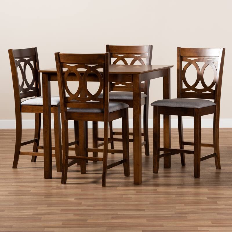 Lenoir Modern and Contemporary 5-Piece Wood Pub Set
