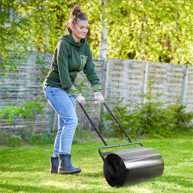 Heavy Duty Steel Lawn Roller with 10 Gallon Water or Sand Fill for Leveling New Grass Frost Damage and Uneven Turf