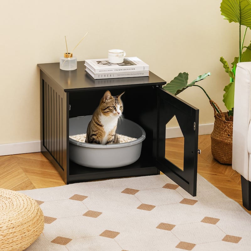 Gymax Weatherproof Multi-function Pet Cat House Outdoor Indoor