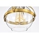 preview thumbnail 7 of 22, Concordia Semi Flush Mount Ceiling Light Brass Gold and Clear Glass Finish 1-Light - N/A