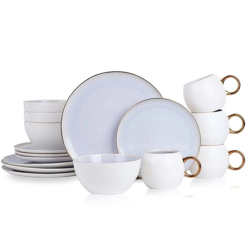 Stone Lain Josephine Porcelain Dinnerware Set - Lavender - 16 Piece