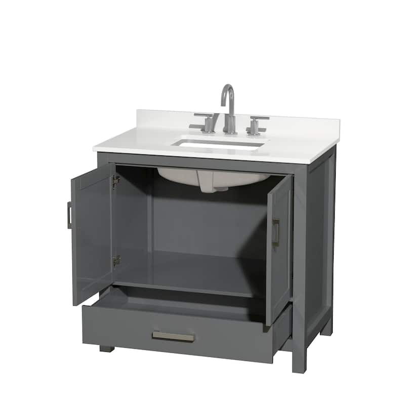 Wyndham Collection WCS141436S-QTZ-US3MXX Sheffield 36" Free Standing